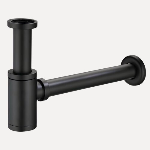 Изображение товара Сифон круглый, цвет черный, нержавеющая сталь, регулируемая верхняя часть