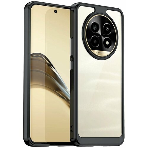 фото Чехол на realme 13 pro plus (13 pro+) пластиковый с силиконовой окантовкой чёрный new case