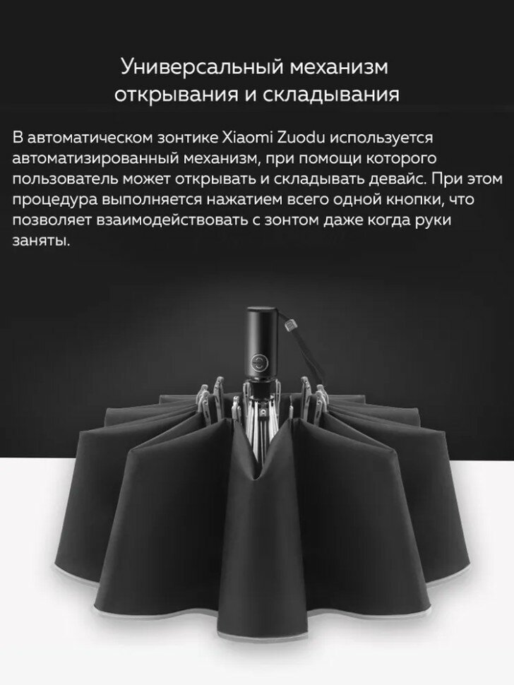 Смарт-зонт Xiaomi, черный — фото 1