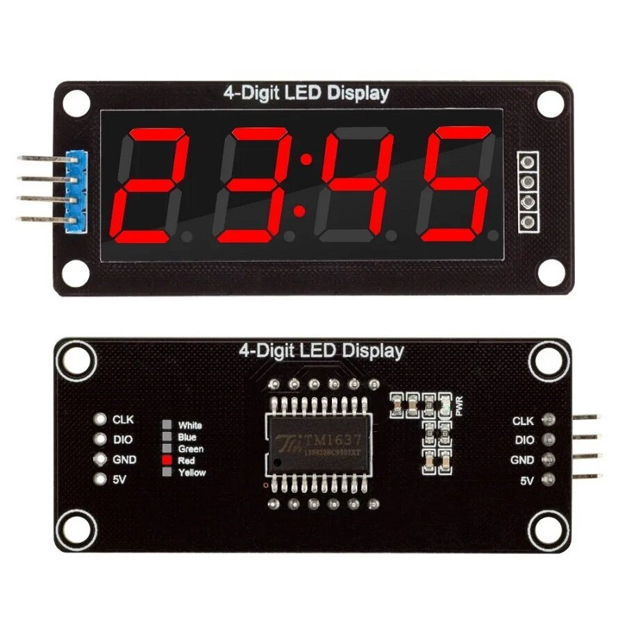Дисплей светодиодный 4-разрядный для часов TM1637 0.56 68X30 Красный