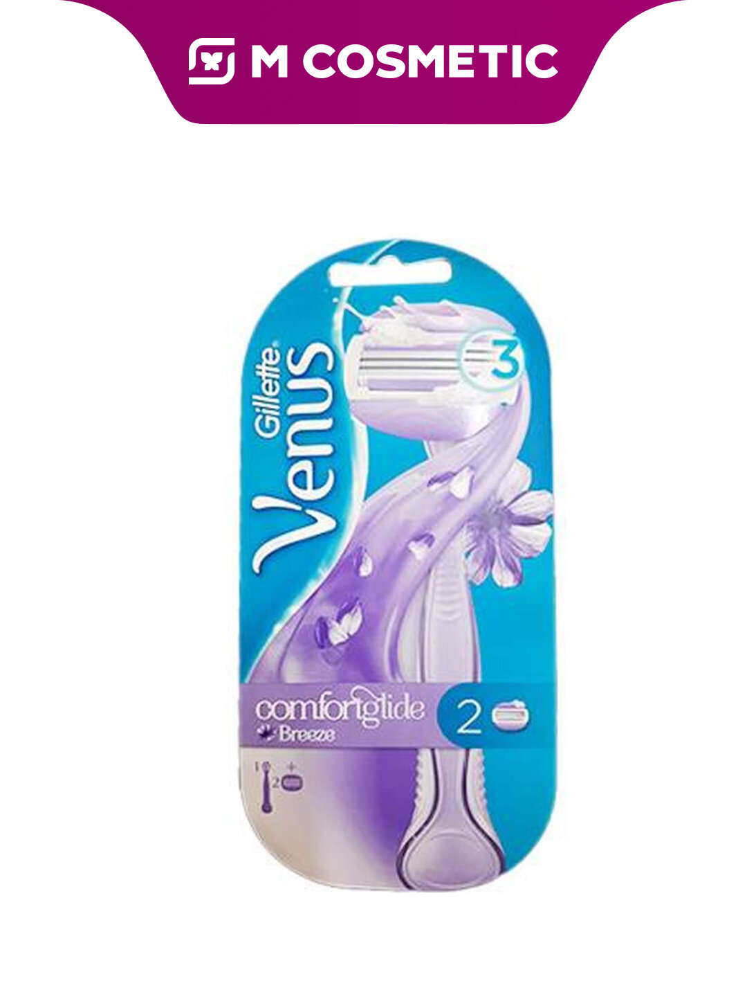 Бритвенный станок Gillette Venus Comfortglide, со сменными кассетами, 2 лезвия в комплекте