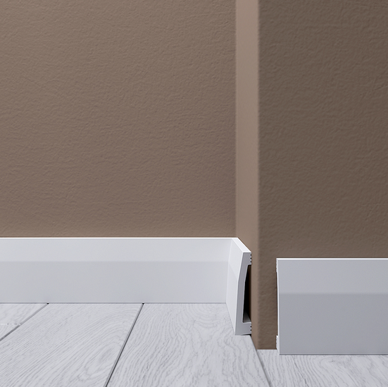 Плинтус напольный 15x69 мм белый ударопрочный полистирол полиуретановый под покраску 1 метр