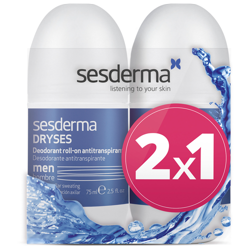 Купить Sesderma DRYSES Deodorant Roll-On Antitranspirante MEN - Набор дезодорантов-антиперспирантов для мужчин, 2 шт по 75 мл