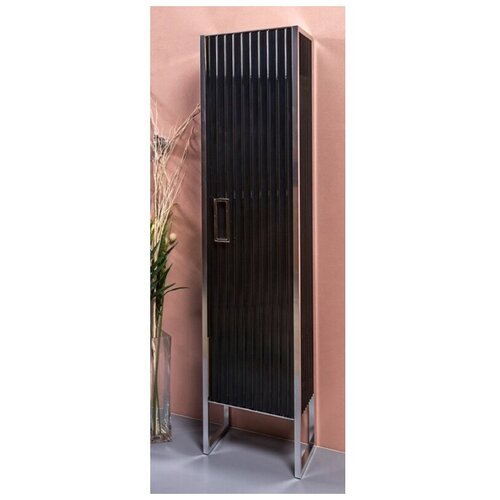 Шкаф-колонна Boheme Monaco 35 напольный левый черный/хром 868-BCR-L