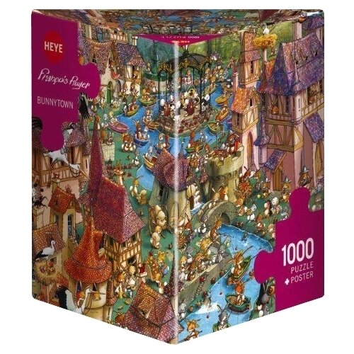 фото Пазл heye puzzle + poster город кроликов, ruyer (29496), 1000 дет.