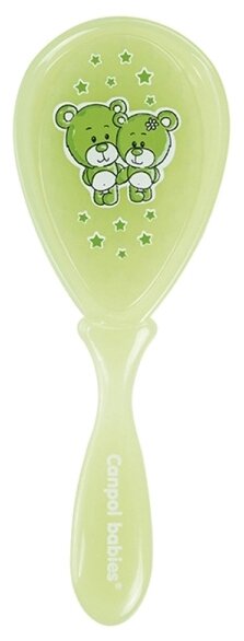 Щетка нейлоновая с расческой жесткая Canpol Babies, цвет: зеленый