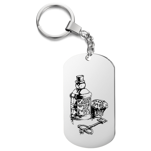 фото Брелок на ключи, с гравировкой алиса в с тране чудес подарок со смыслом