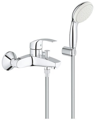 Смеситель для ванны GROHE Eurosmart с душевым гарнитуром, хром (3330220A)