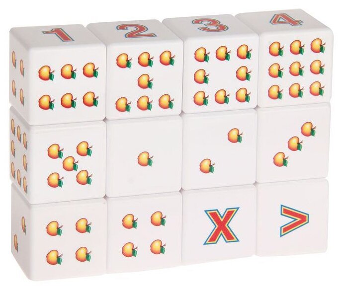 Кубики Десятое Королевство Арифметика на кубиках, 12 штук (647)
