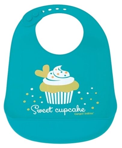 Canpol Babies Нагрудник Silicone bib, голубой