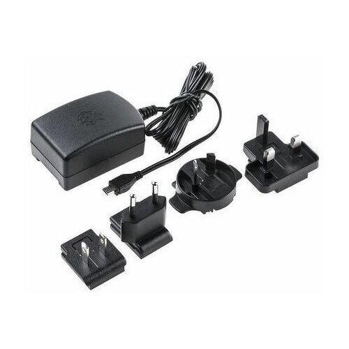 Блок питания Raspberry Pi 3 Model B Official Power Supply Retail, Black, 5.1V, 2.5A, Cable 1.5 m,