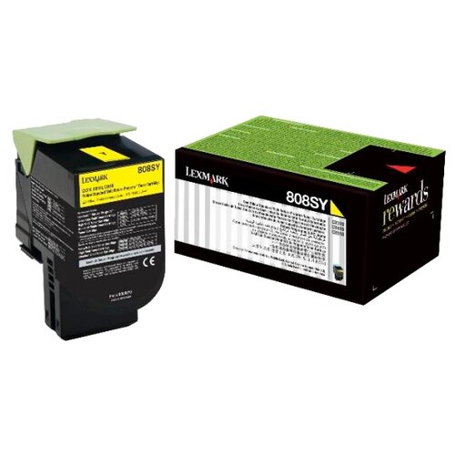 Картридж Lexmark 80C8SY0, 2000 стр, желтый картридж lexmark 80c8sye 2000 стр желтый