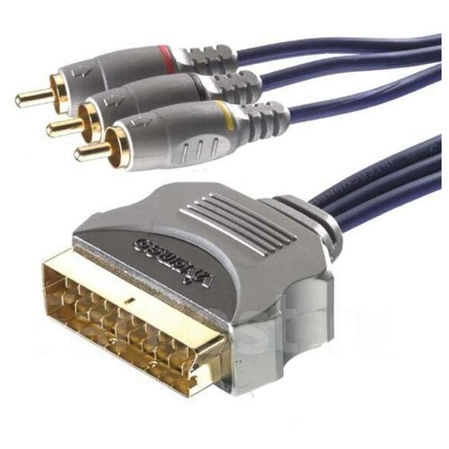 Европейский унифицированный соединитель - провод 3 RCA - Scart