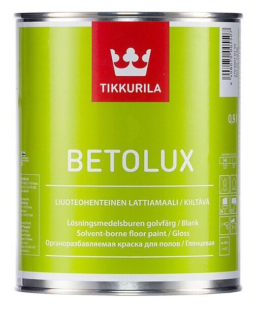 Краска Tikkurila Betolux Floor для полов бесцветная глянцевая база C 0,9 л