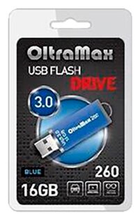 Флеш-накопитель 16Gb OltraMax 260, USB 3.0, пластик, синий