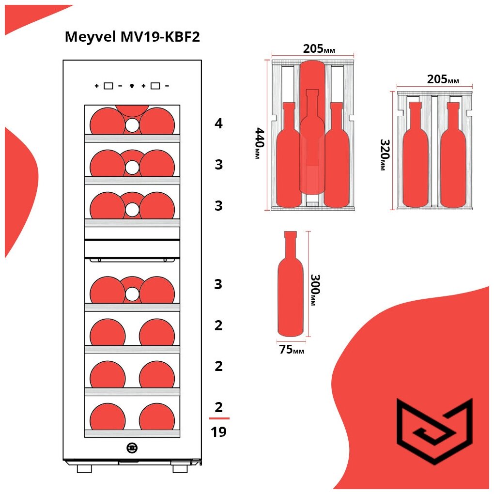 Винный шкаф Meyvel MV19-KBF2 - фотография № 2