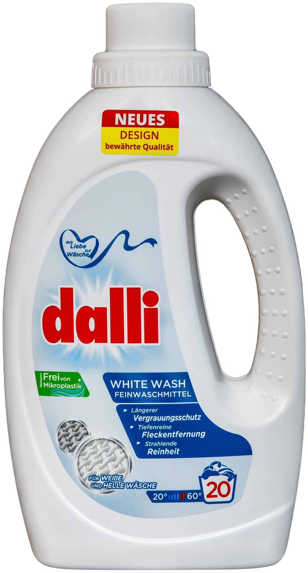 Гель для стирки Dalli White Wash, 1.2 кг, 1.1 л, для детского белья, для белых и светлых тканей
