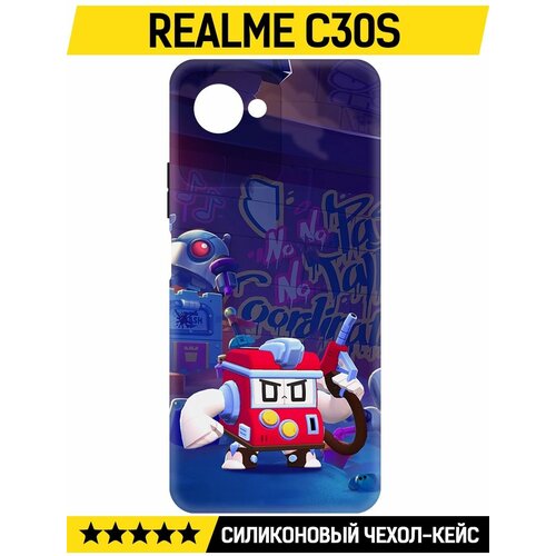 Чехол-накладка Krutoff Soft Case Brawl Stars - V8-БИТ для Realme C30s черный чехол накладка krutoff soft case brawl stars v8 бит для realme 12 pro 5g черный