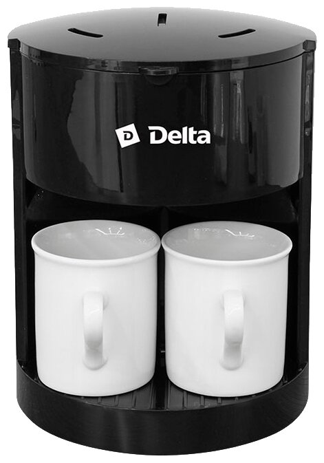Кофеварка DELTA DL-8160 черная 250Вт 2чашки - фотография № 1