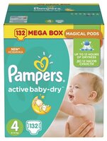 Pampers подгузники Active Baby-Dry 4 (8-14 кг) 132 шт.