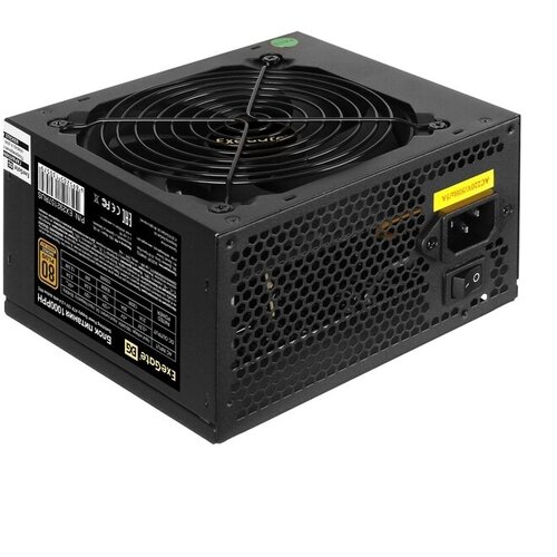 ExeGate Блок питания 1000Вт ExeGate 1000PPH ATX12V V2.4 (20/24+4/8+6/8pin, вентилятор d120мм) + кабель питания (ret) блок питания powerman блок питания 600вт powerman pm 600atx f black atx12v v2 2 20 24 4 8 6 8pin вентилятор d120мм кабель питания oem