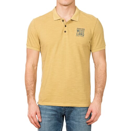 Мужская желтая футболка поло WESTLAND W3986-NUT размер XXL