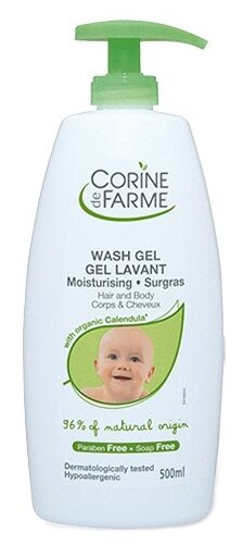 CORINE de FARME Гель для душа для тела и волос увлажняющий (с дозатором)