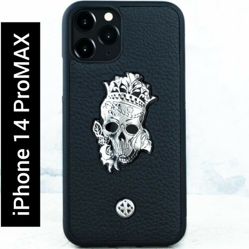 Чехол iPhone 14 Pro Max - Princess Calavera Black Leather