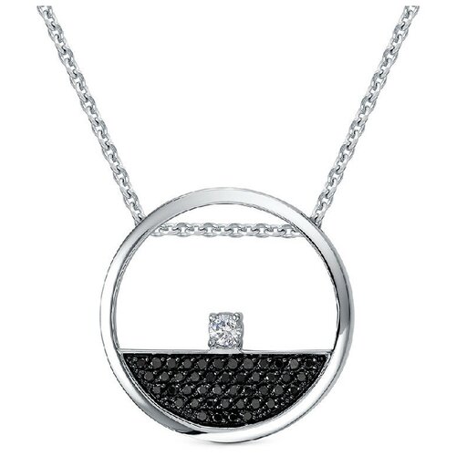 Колье ПЕРВАЯ БРИЛЛИАНТОВАЯ, красное, белое золото, 585 проба, бриллиант, длина 45 см., красный