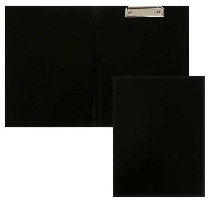 Calligrata Папка-планшет с зажимом А4, 2 мм, Calligrata прочная, картон/бумвинил, черная (клипборд с крышкой)