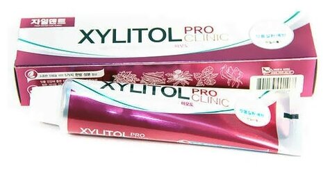 Зубная паста Mukunghwa Xylitol Pro Clinic фиолетовая, 130 мл, белый
