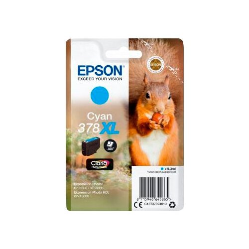 Картридж Epson C13T37924010, 830 стр, голубой