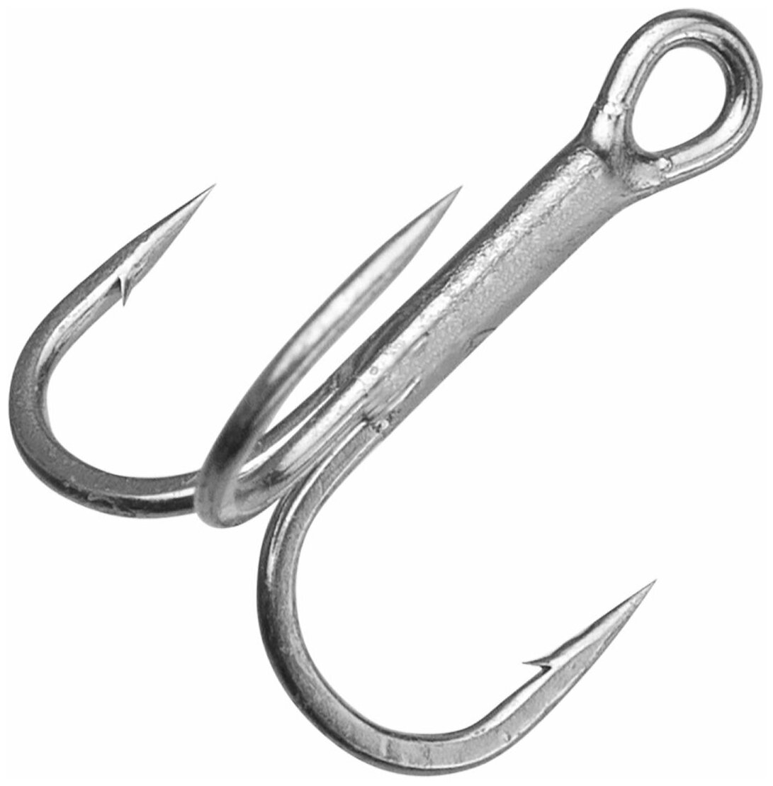Крючок рыболовный тройной Gamakatsu Treble 13 Nickel #8 (10шт) для рыбалки на щуку, судака, окуня