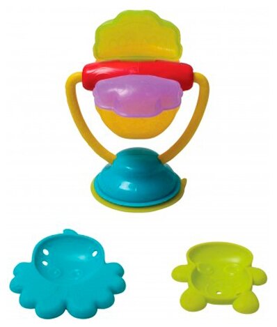 Набор для ванной Playgro Deluxe Spinning Bath Wheel (0184964), голубой/зеленый/красный
