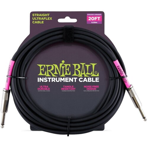 Кабель инструментальный Ernie Ball P06046 Ultraflex Mono 6м (прямой-прямой) 6 35mm jack audio cable to 6 35mm jack male mono gold plated for instrument guitar mixer amplifier bass 1m 2m 3m 5m