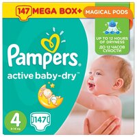 Pampers подгузники Active Baby-Dry 4 (8-14 кг) 147 шт.