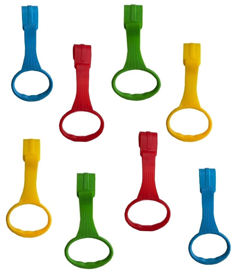 фото Пластиковые кольца Floopsi для манежа, 8 шт. Ручки для манежа, барьера, детской кроватки. Подвесное кольцо, держатели в манеж.