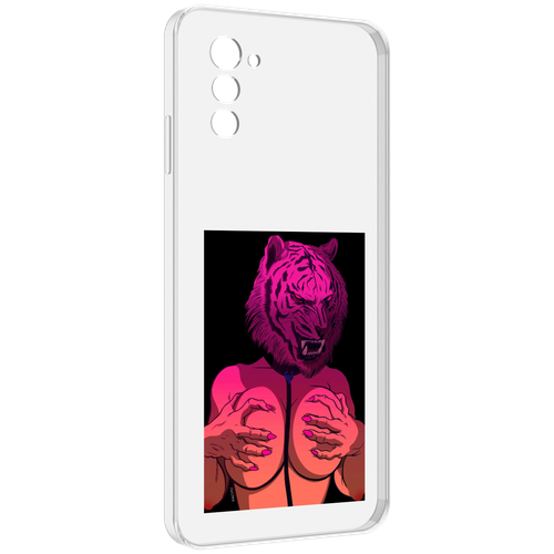 Чехол MyPads тигр с секретом женский для UleFone Note 12 / Note 12P задняя-панель-накладка-бампер