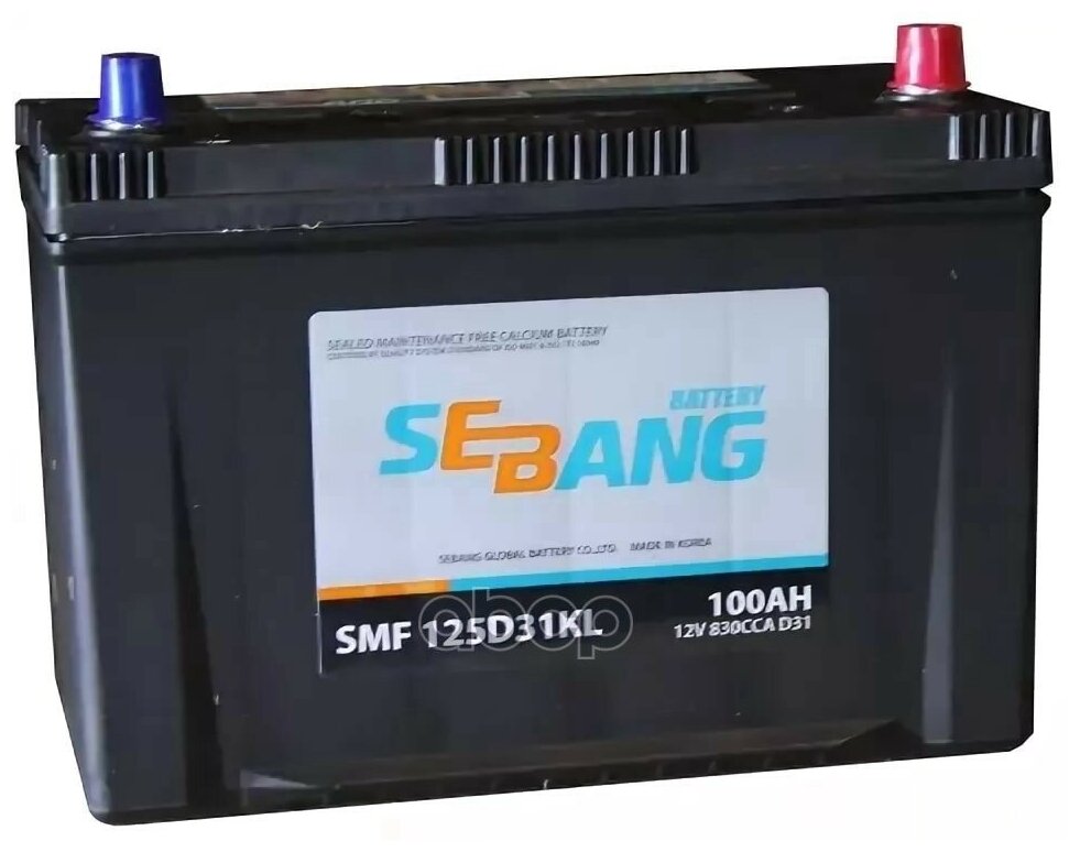 SEBANG SMF 125D31KL Аккумулятор SEBANG JIS 100 А/ч Обратная 306x173x225 EN830 А