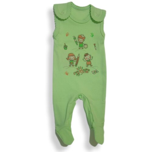Комбинезон , размер 62, зеленый ползунки с носочками для новорожденных twins ленивцы зеленый