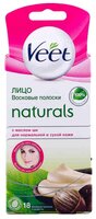 Veet Восковые полоски Naturals с маслом ши для лица для нормальной и сухой кожи 20 шт.