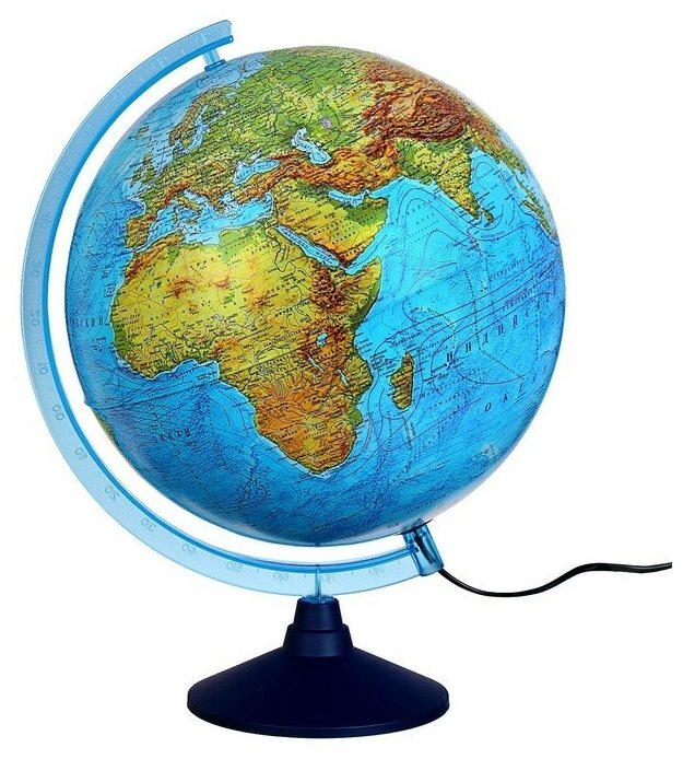 Интерактивный глобус физико-политический, диаметр 320 мм, с подсветкой, с очками