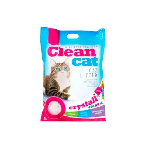 Впитывающий наполнитель Clean Cat Crystall Color, 5л, 6 шт.