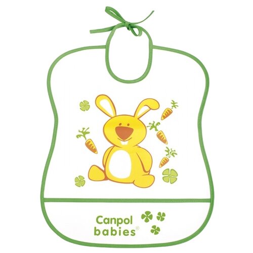 фото Canpol babies нагрудник soft plastic bib, мишка бирюзовый