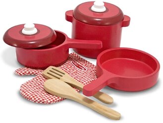 Набор посуды Melissa & Doug Pot & Pans 2610 красный