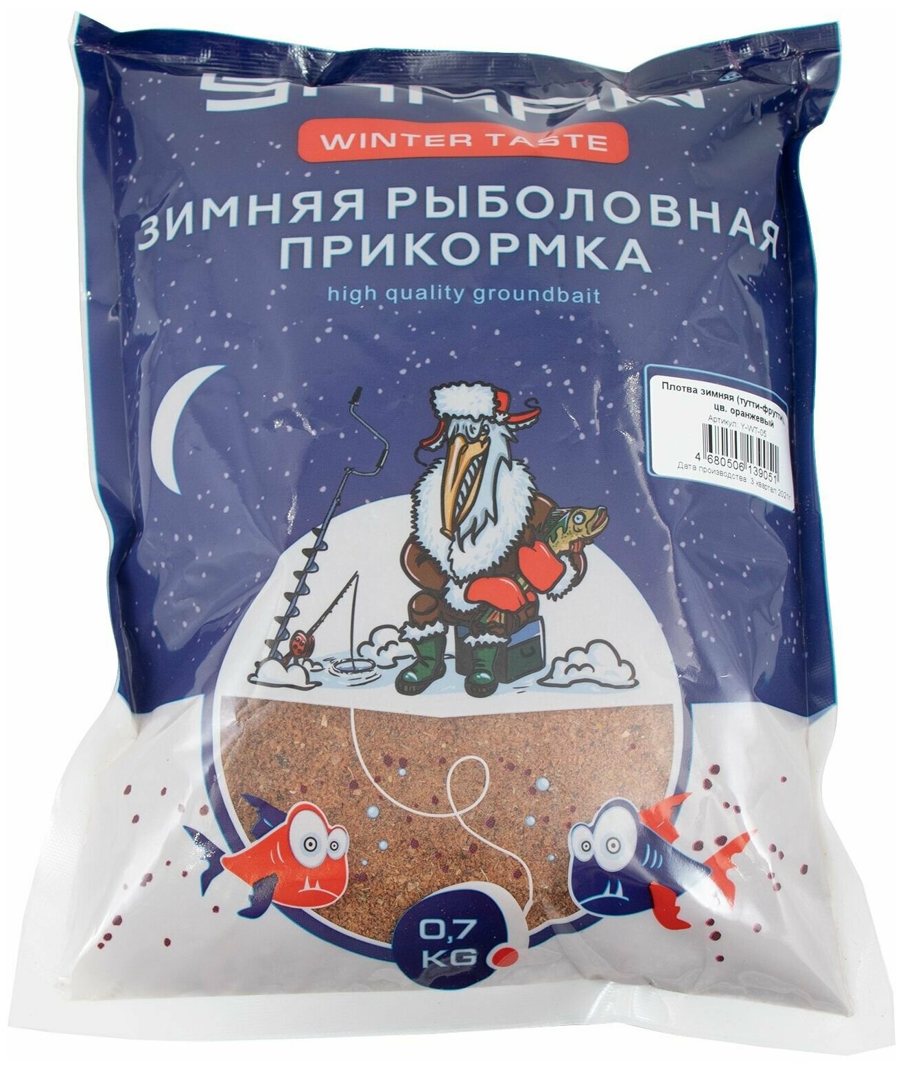 Прикормка Yaman Winter Taste Плотва зимняя увлажненная (тутти-фрутти) цв. оранжевый 700 г