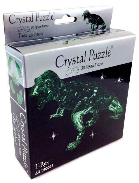 Головоломка 3D Crystal Puzzle Динозавр зеленый цвет: зеленый - фото №2