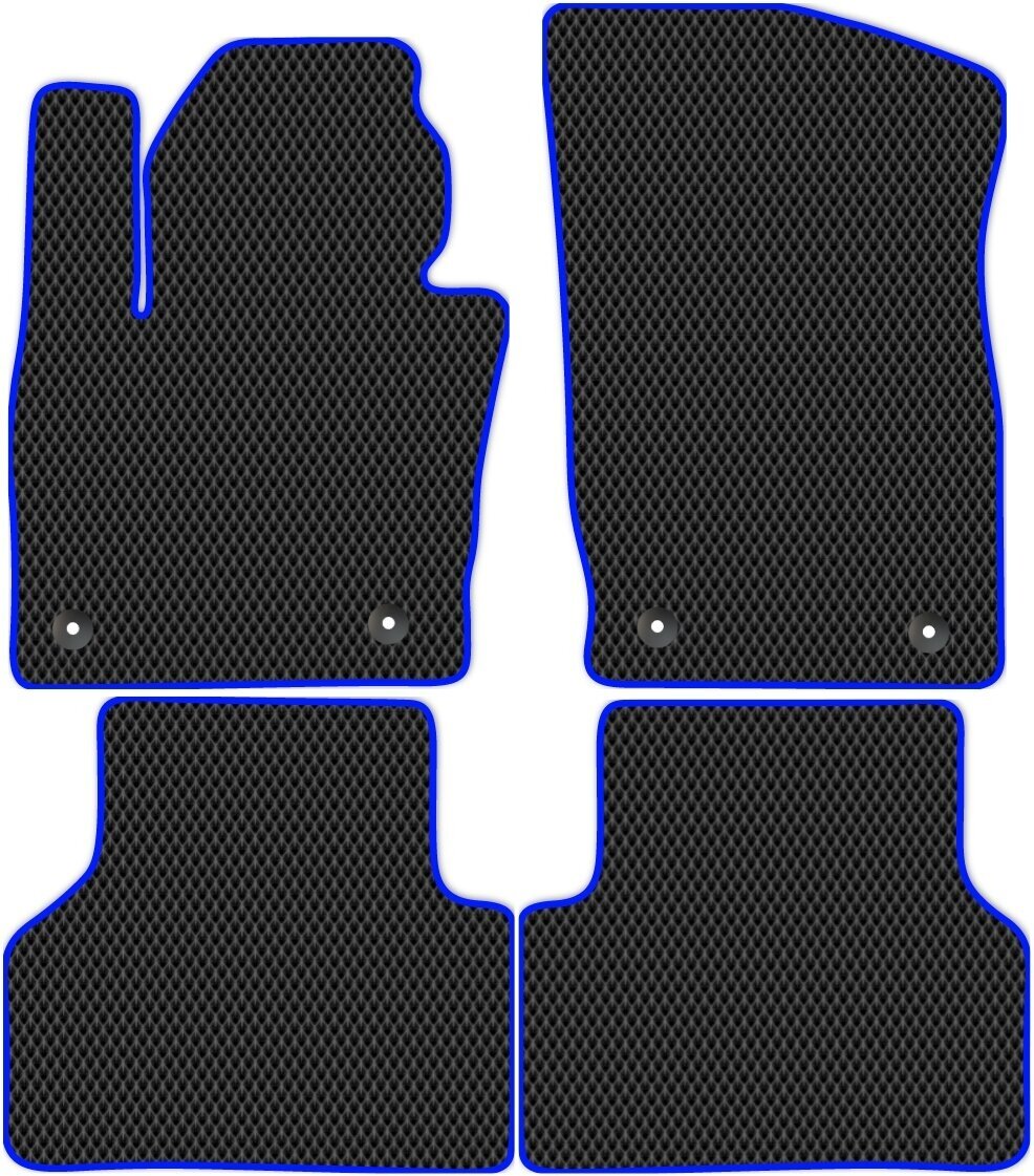 Коврики в салон автомобиля ЭВА Allmone для Audi Q3 (8U) 2011 - 2019, черные с синим кантом, 4шт. / Ауди