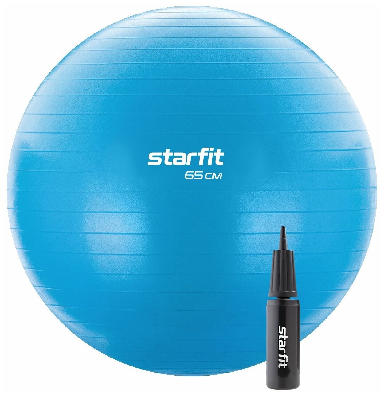 Фитбол Starfit Gb-109 антивзрыв, 1000 гр, с ручным насосом, синий, 65 см