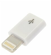 Переходник (адаптер) MicroUSB-Lightning, белый